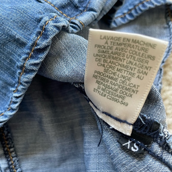 Anthropologie Cloth & Stone Sz XS Chambray Button Down Long Sleeve Shirt Tencel - Picture 13 of 13